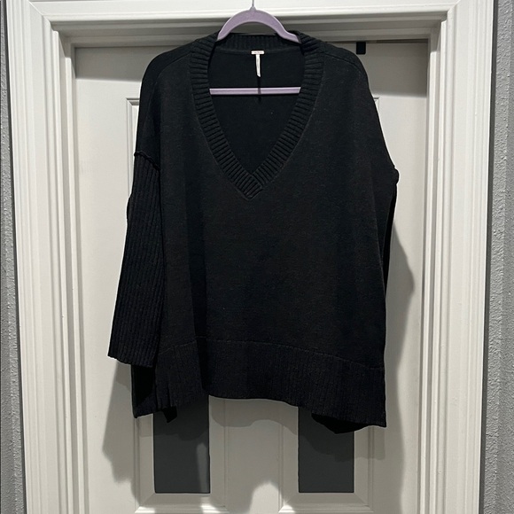 Free People Sweaters - Free People Charcoal V-Neck Sweater